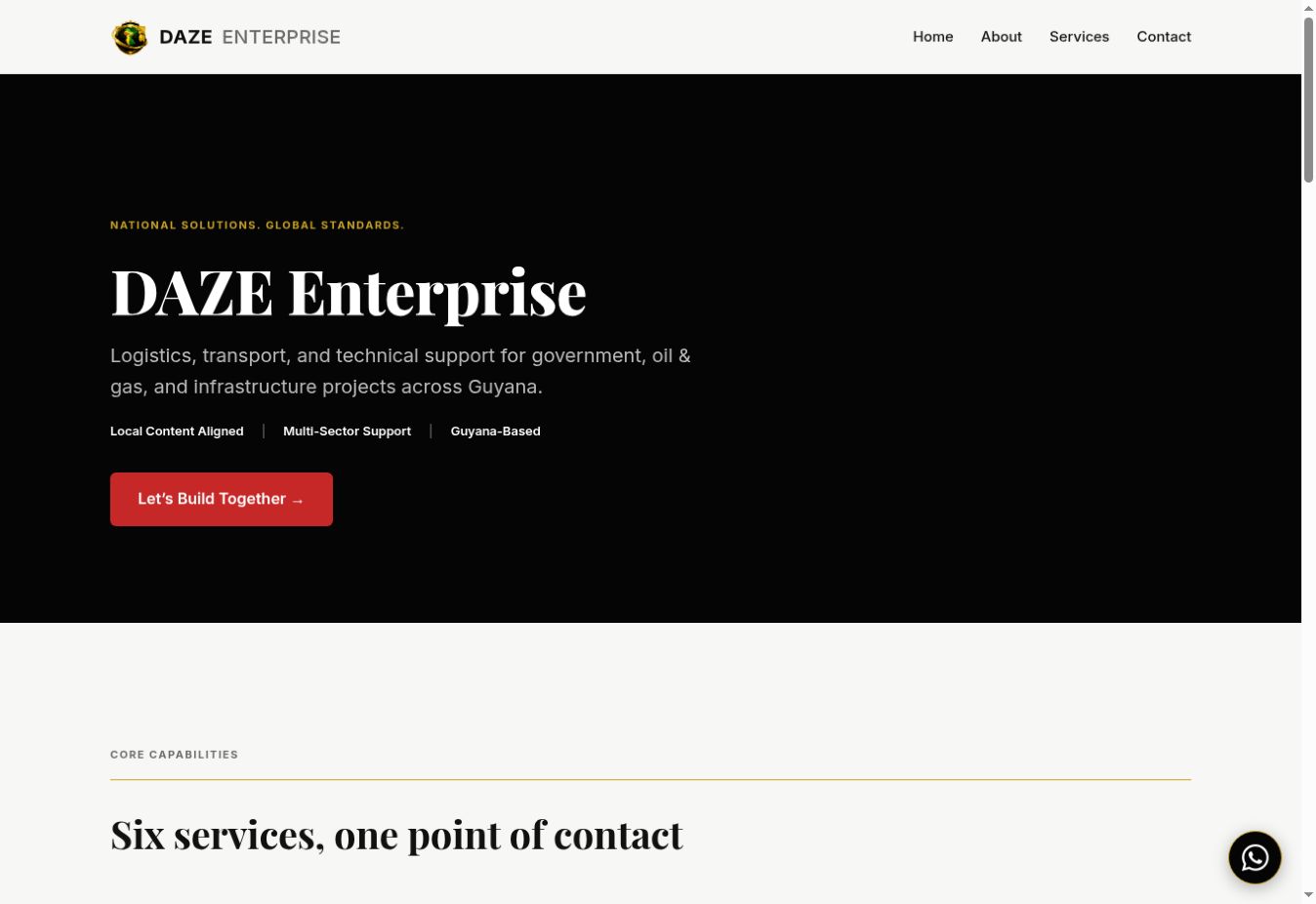 Daze Enterprise website